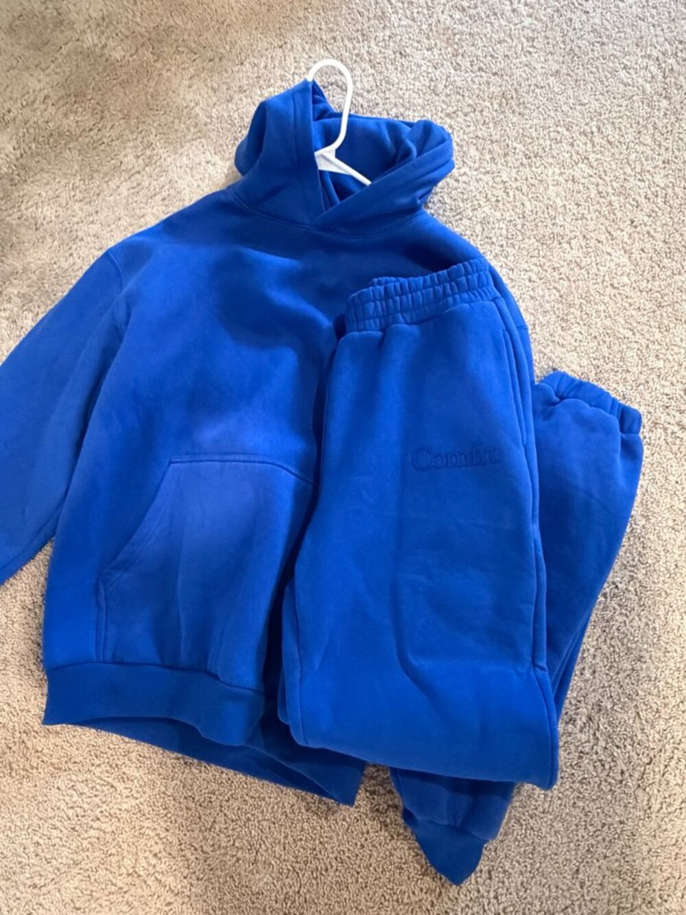 Comfrt Cobalt Blue Hoodie Sweatpants Matching Set Medium
